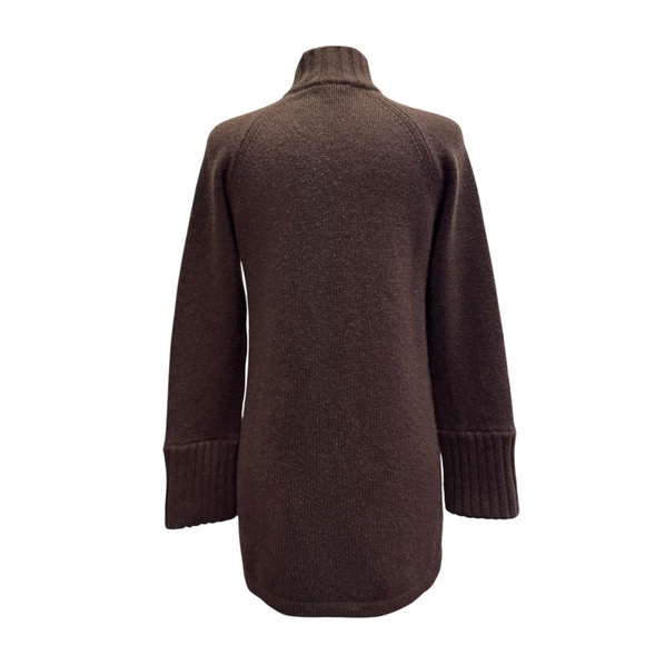 Kinross Cardigan 100% Cashmere Mock Neck Pockets One Button Cozy Sweater Women M - Picture 4 of 12